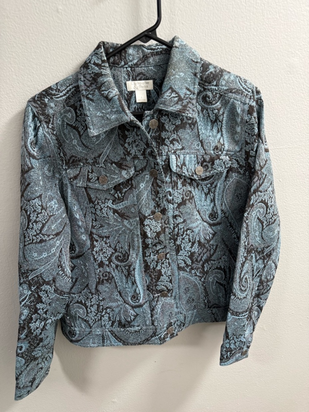 Paisley Denim Jacket - Blue/Black - Christopher & Banks